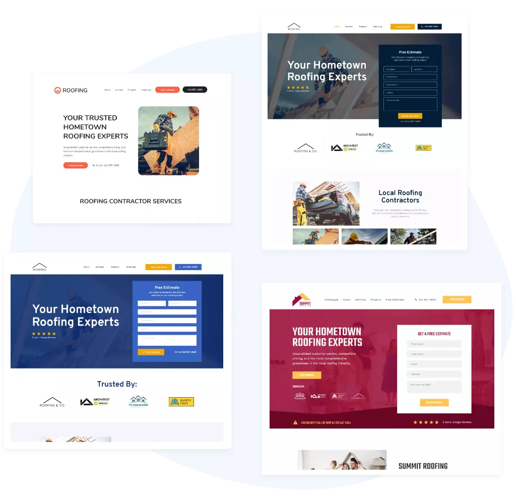 Roofing Company Web Design Forms