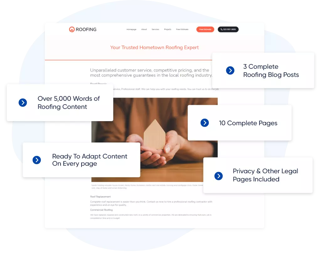 Roofing Company Web Design and Content
