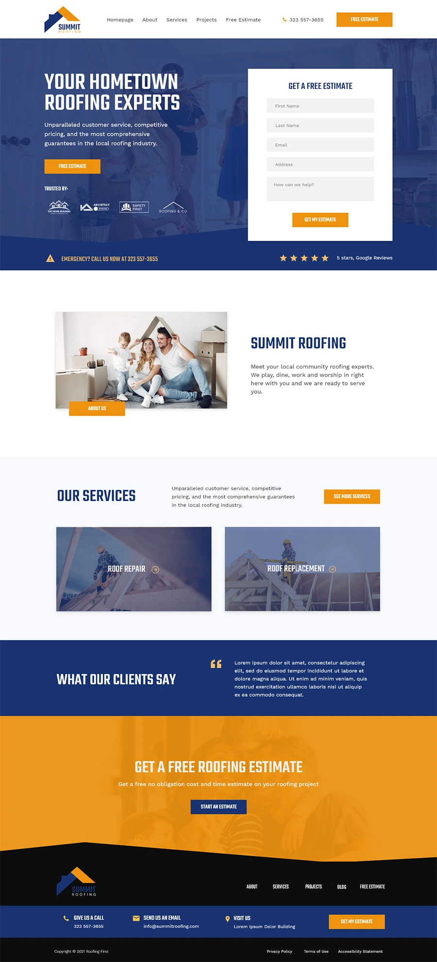 Summit Company Website Design Roofing